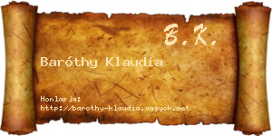 Baróthy Klaudia névjegykártya