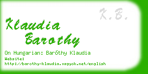 klaudia barothy business card