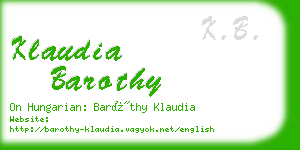 klaudia barothy business card